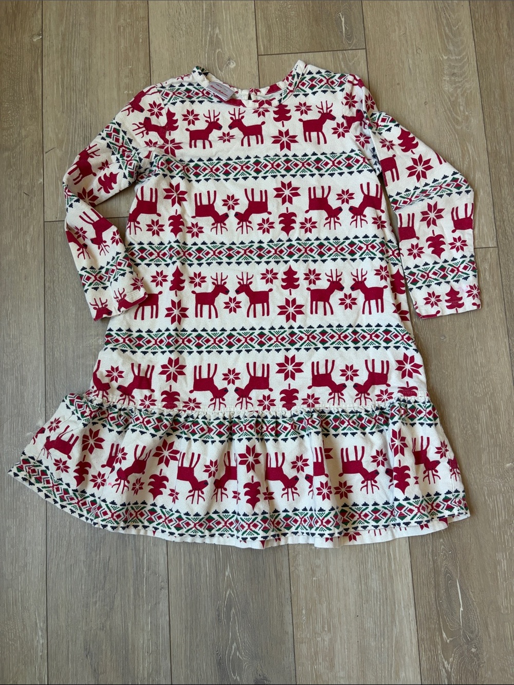 Hanna Andersson Oh Deer Reindeer Print nightgown girls 10